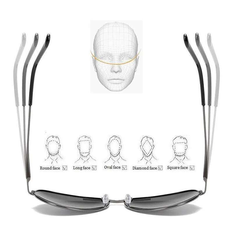 Luxury Photochromic Pilot Polarized Sunglasses Men Women Driving Chameleon Sun Glasses Change Color Day And Night UV400 Eyewear Z260127