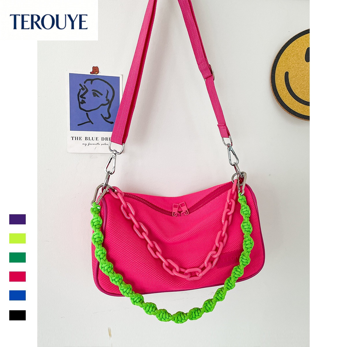 TEROUYE Autumn and winter new fashion trend style handbag, Korean style niche design, underarm bag, versatile and simple women's shoulder bag,