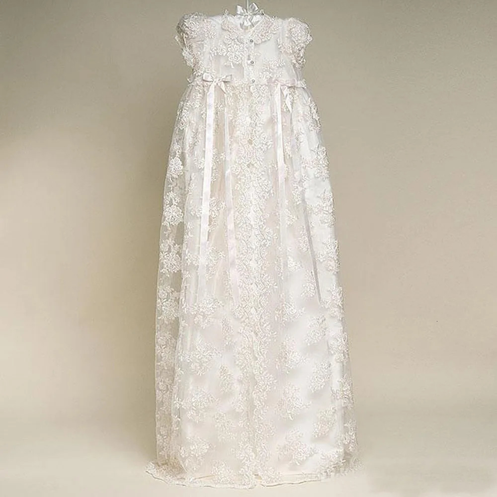 Vintage Embroidery Baby Girl Baptism Dress 1st Year Birthday Party Wedding Christening Gown Infant Toddler Clothing 3 pcs Set 260124