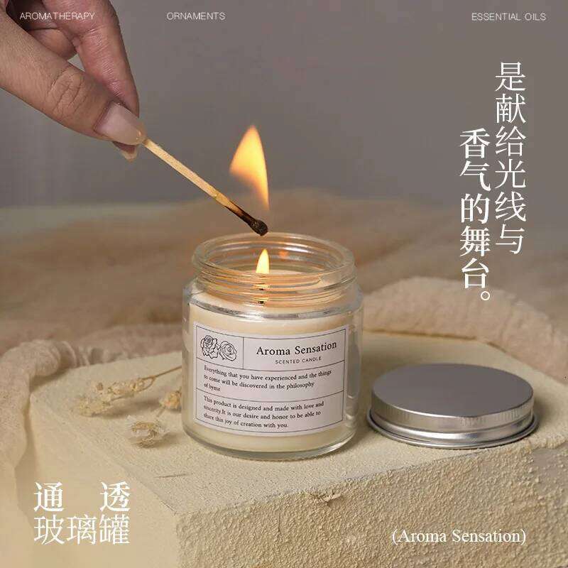 6x7cm Transparent Glass Cup Candle, Smokeless Elegant Soy Wax, Portable Travel Set Bedroom Scented High-end Souvenir Y260127