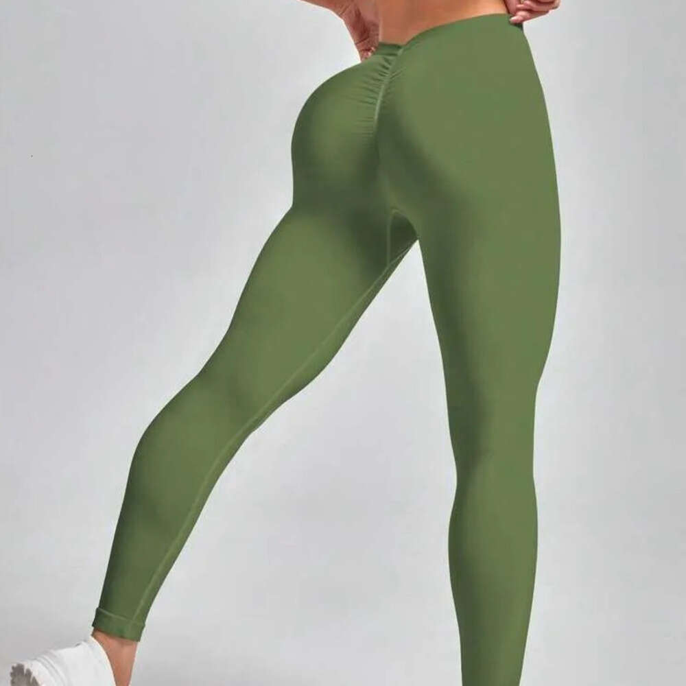 Women's Butt Lifting Yoga Pants Sexy V waist High Waist Zipper Back Sports Leggings Gym Active wear Straight pants - view 5