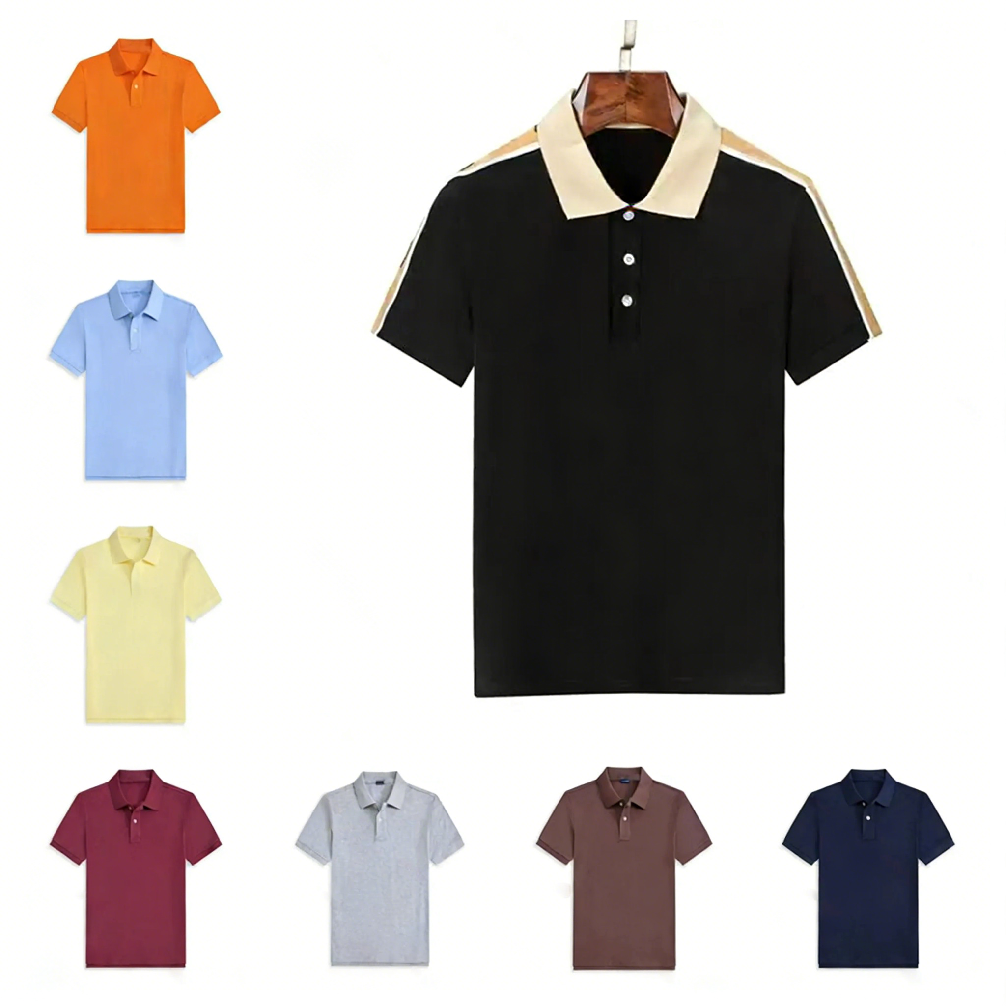 5A Designer Polo Shirts Men Luxury Polos 24ss Mens T Shirt Snake Bee Letter Print Embroidery Fashion High Street Casual lapel fashion mens polo shirt 08