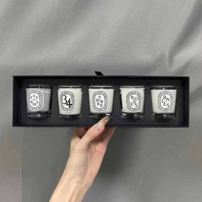Winter Limited 5 Pcs Set 35g Aromatherapy Christmas Gift Box with Long-Lasting Fragrance for Home Decor Scented Candles Y260127