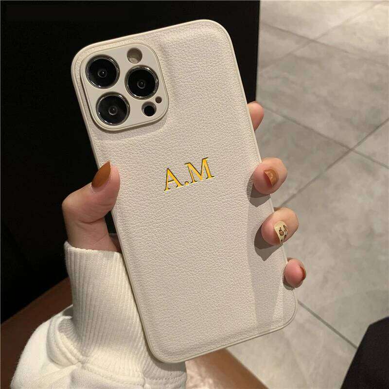 Personalized Phone Case For iPhone 17 16 15 14 13 12 11 Pro Max Plus 17Air Luxury PU Leather Customized Initials Name Gift Cover 26H0127