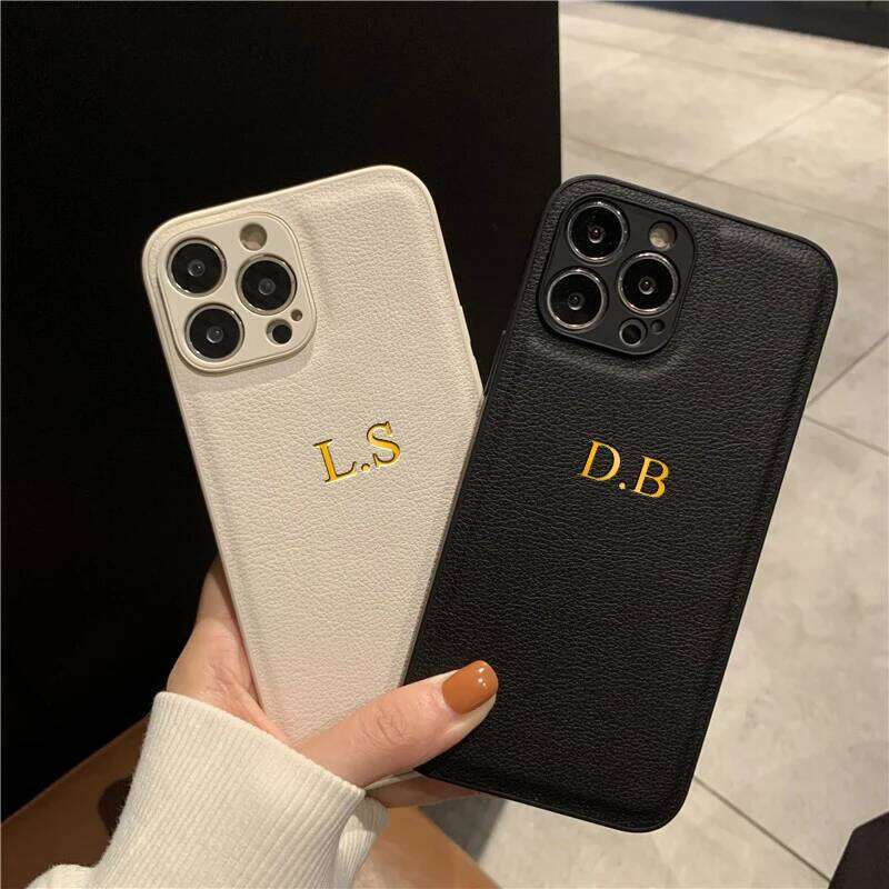 Personalized Phone Case For iPhone 17 16 15 14 13 12 11 Pro Max Plus 17Air Luxury PU Leather Customized Initials Name Gift Cover 26H0127