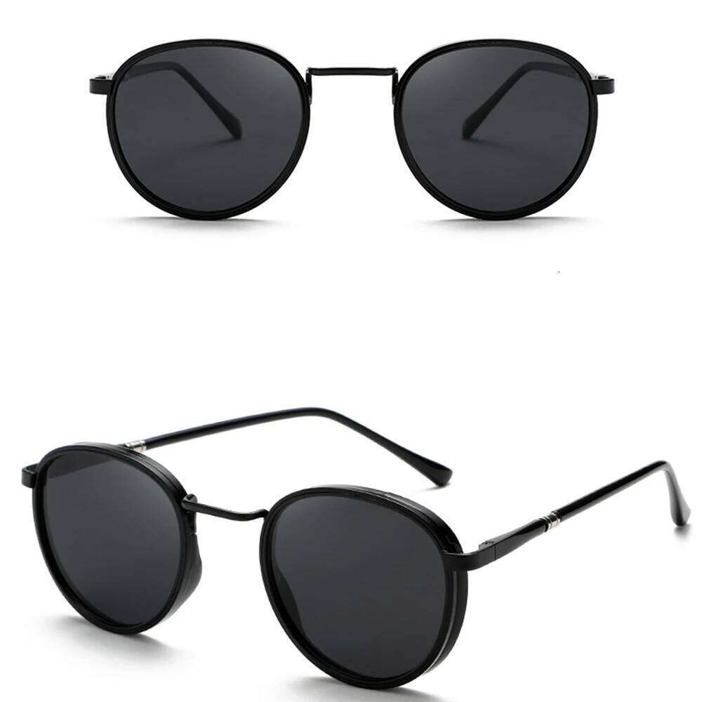 KLASSNUM Vintage Round Polarized Sunglasses Men Metal Frame Fashion Luxury Brand Sun Glasses Driving Eyepiece Z260127