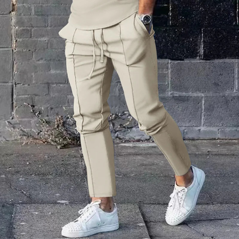 Mens Light Street Comfortable Ruffled Pants Casual Pants High Quality Fashion Solid Color Pocket Sports Mens Pants 260127