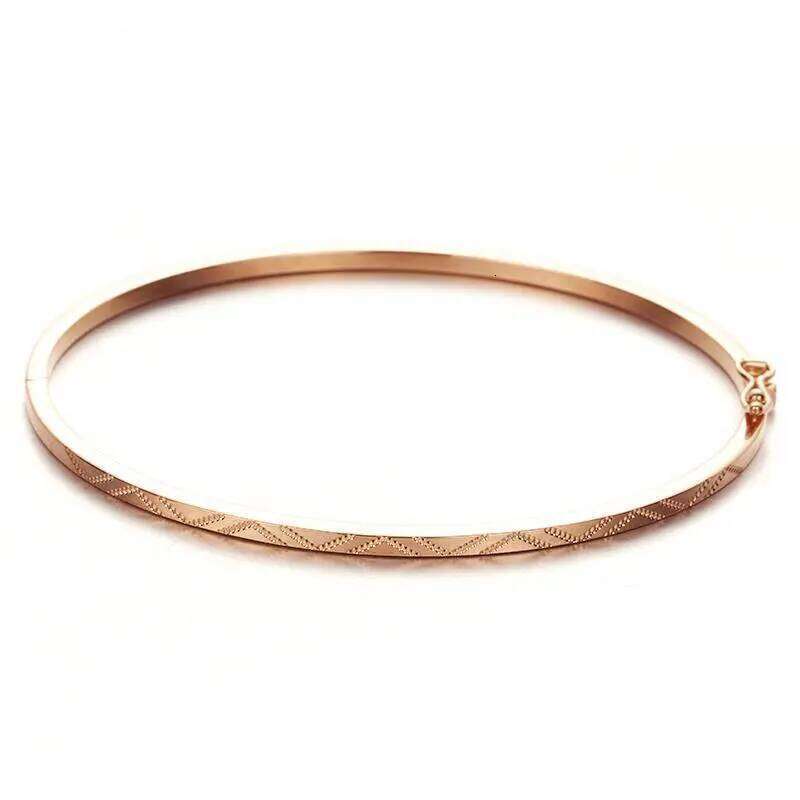 New Design 585 Purple Plated 14K Rose Gold Fine Geometric Bracelet For Women Light Luxury Charm Engagement High Jewelry XJ260127