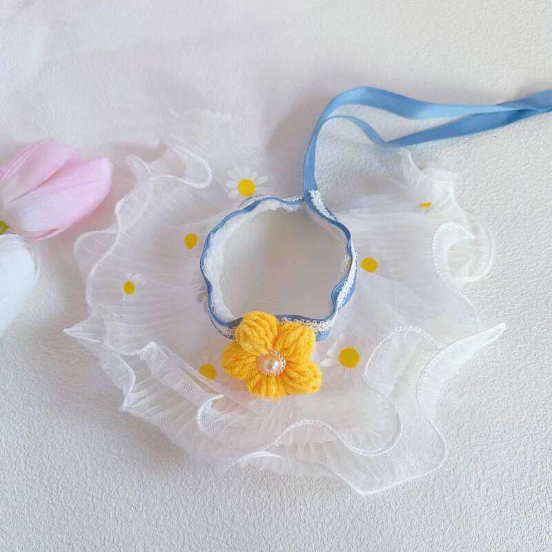 Pearl Dog Collar Jewelled Silk Wedding Cat Puppy Ribbon Scarf Pendant Pet Bows Necklace Satin New Kitten Accessories Bowtie Gift
