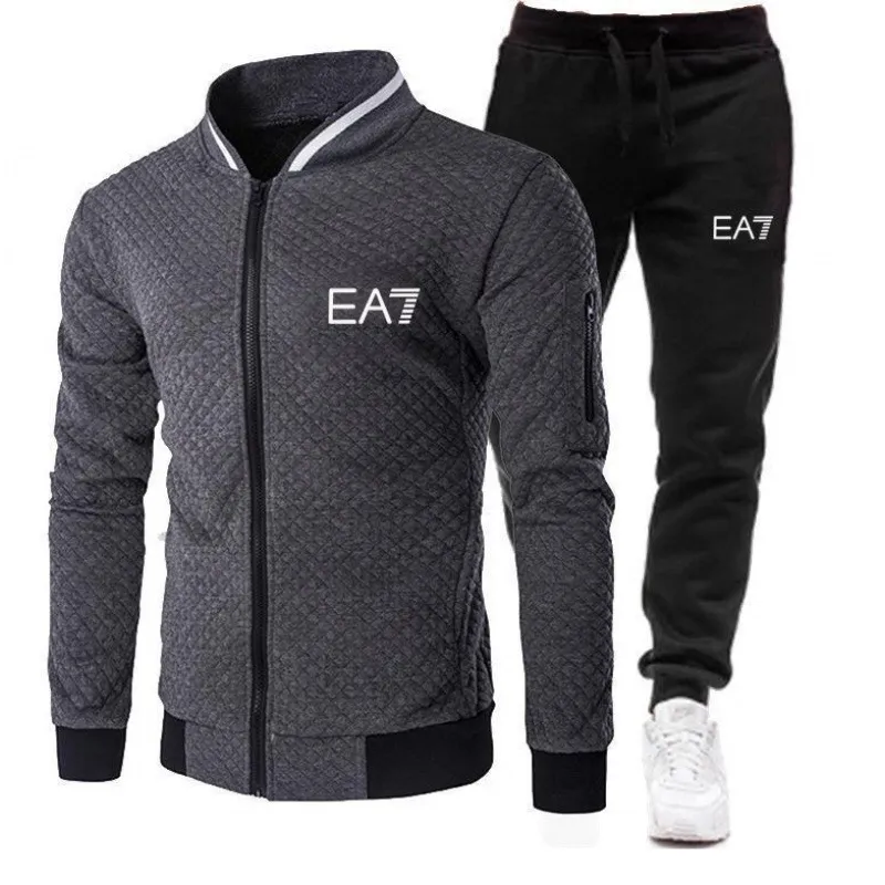 2026 Men Tracksuit Hoodie Stand Neck Sports Jackets Tracksuits Zip Up Hoodies Sweatshirt Trendy Sportsuits Pant Printed Trousers Men Sportswear Pants Suit