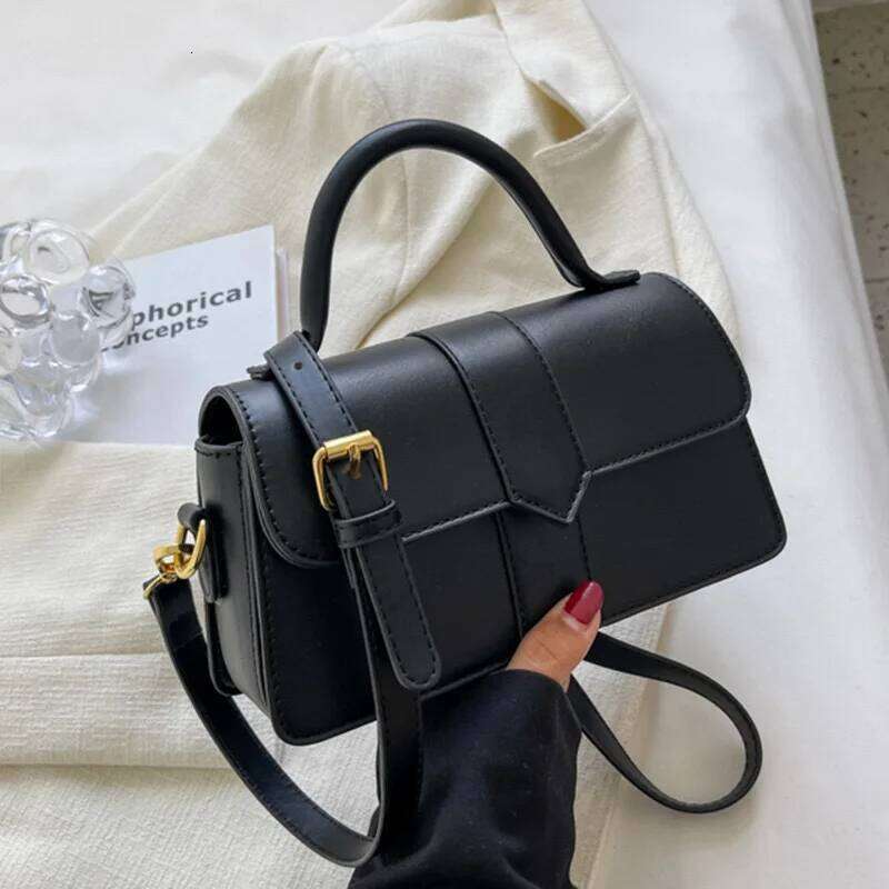 Pu Leather Shoulder for Women Handbag - Fashion Crossbody Bags Vintage Underarm Bag Square Satchel Black bolsos de mujer