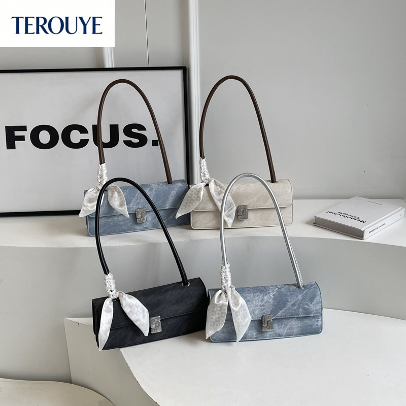 TEROUYE bag autumn and winter new French fashion niche design armpit bag trend light luxury elegant style bag handbag rectangular bag