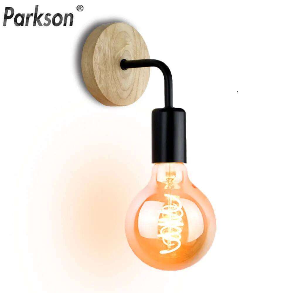 Wood Lamp Vintage Industrial Lights Dimmable Retro E27 Bulb Wall Light For Home Loft Indoor Decor Fixtures Z260127