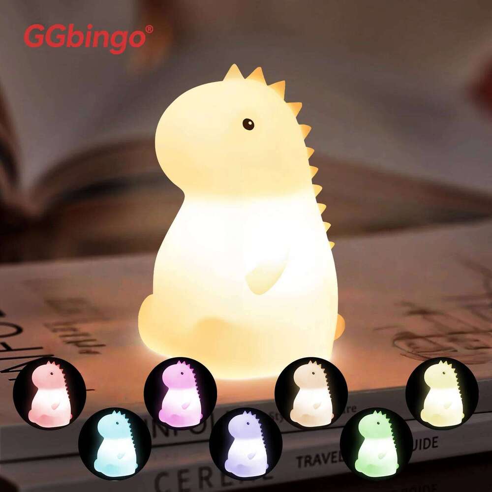 Cute Cartoon Silicone LED Night Light for Kids USB Rechargeable Touch Sensor RGB Table Lamp Soft Bedside Lighting Bedroom Z260127