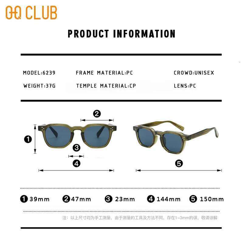 O-Q CLUB Retro Punk Polarized Lenses Man Men Sunglasses Square Trends Glasses Women Popular Eyepieces in Sonzya Sunglass Woman Z260127