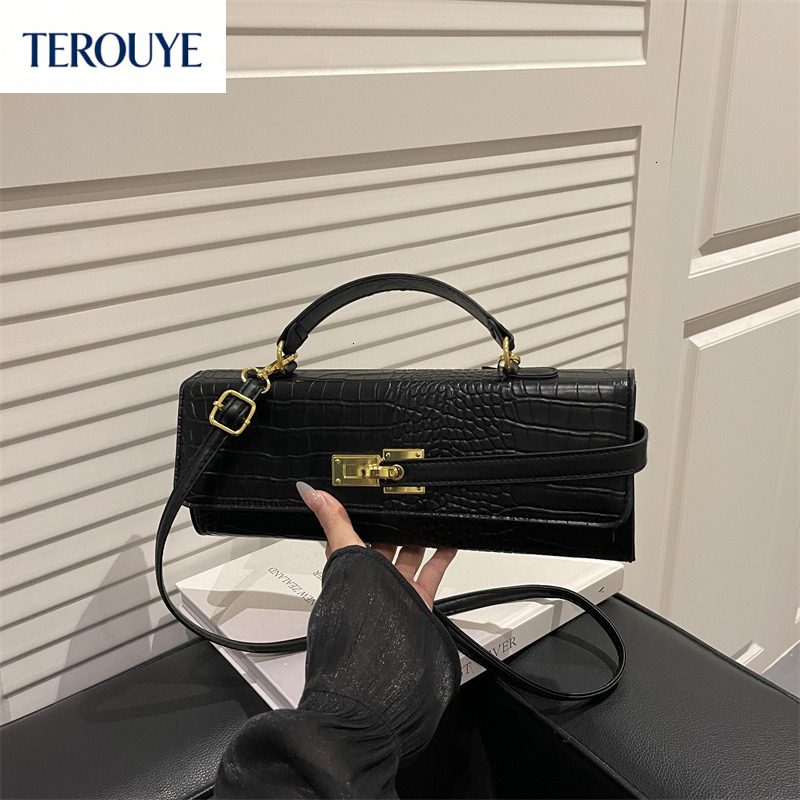 TEROUYE Korean style niche casual style women's handbag autumn and winter new fashion rectangular bag texture retro luxury