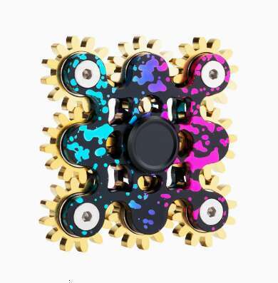 Finger gyroscope with gear linkage featuring nine teeth and made of pure copper metal alloy H260127