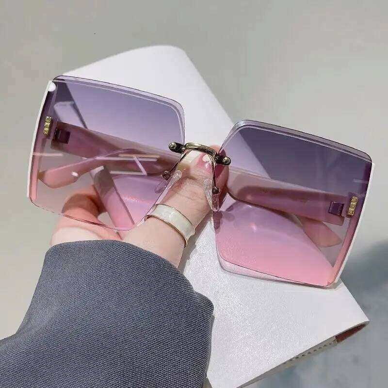 Vintage Square Sunglasses Woman Classic Retro Gradient Mirror Frameless Sun Glasses Female Fashion Rimless Oculos De Sol Z260127