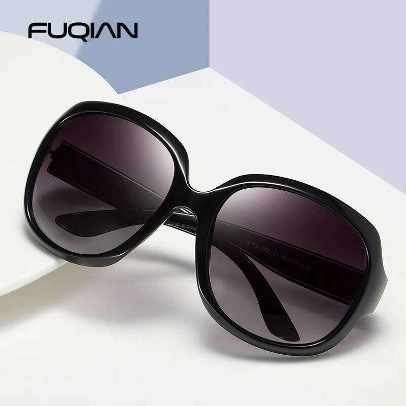 Brand Design Elegant Oversized Polarized Sunglasses Women Fashion Big Round Sun Glasses Ladies Vintage Outdoor Anti Glare Shades Z260127