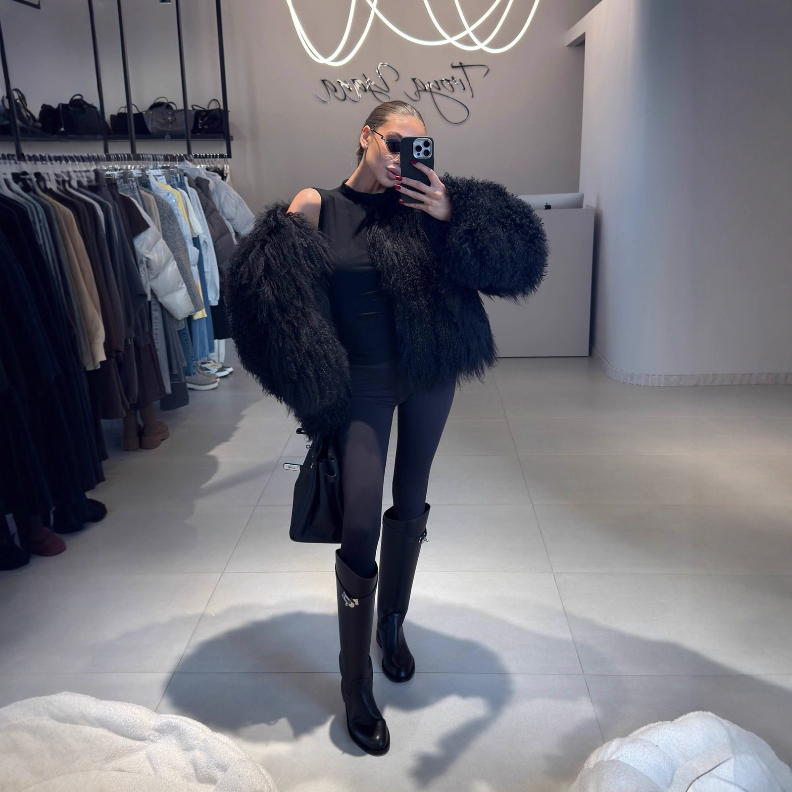 Winter Autumn Fashion Real Fur Jacket Women Genuine Mongolia Sheep Fur Coat 241107