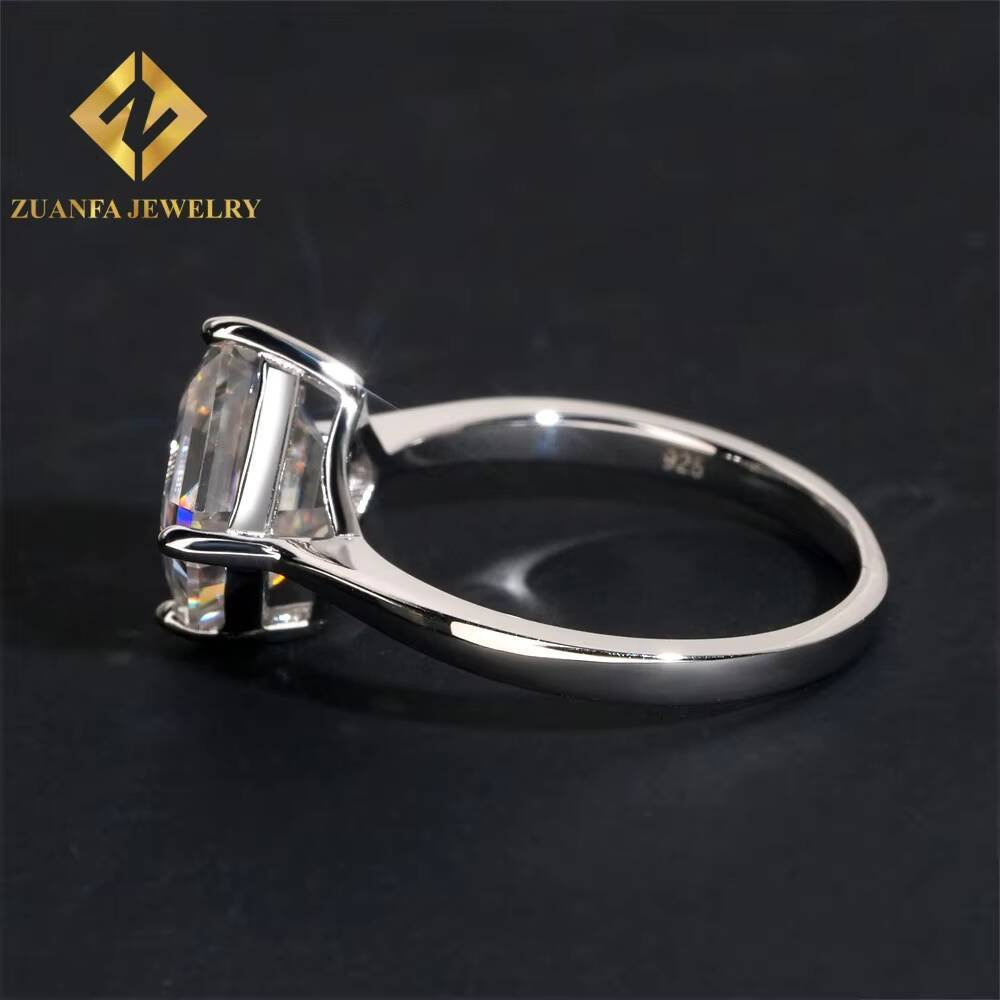 Luxury Jewelry Asscher Cut 4ct Moissanite Diamond Ring GRA Certificate Wedding Engagement Jewelry for Women Fine Rings