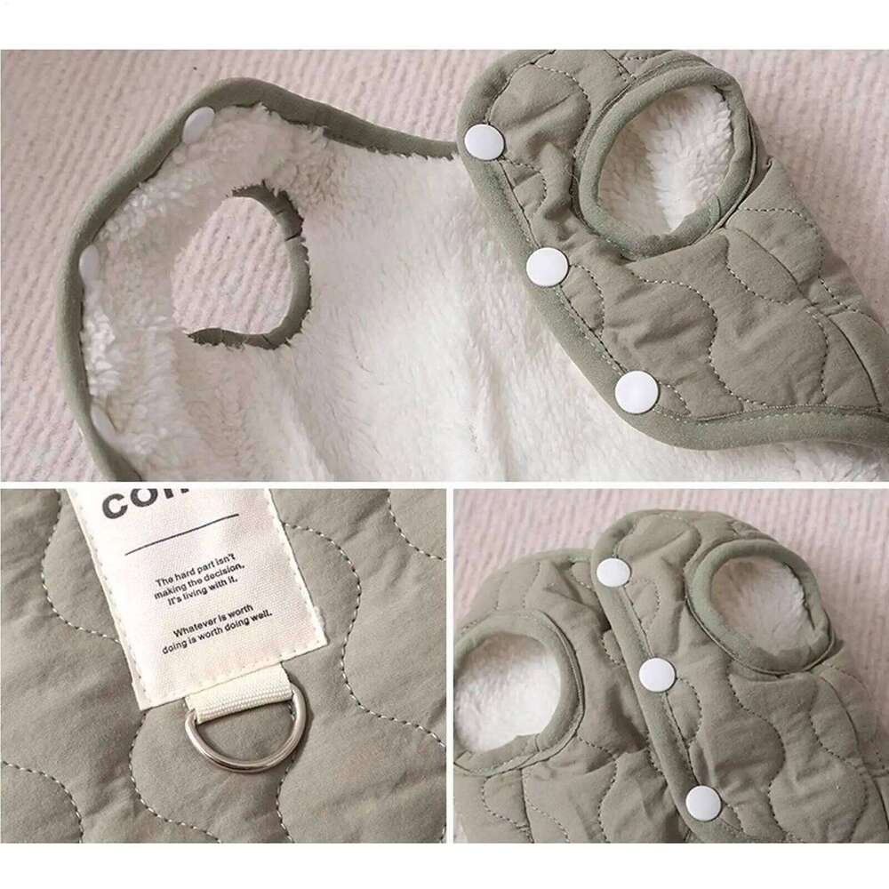 Winter Warm Dog Jacket with Built in Harness Hole Cold Weather Pet Apparel Cozy Snow Vest for Small Dogs Cats XJ260127