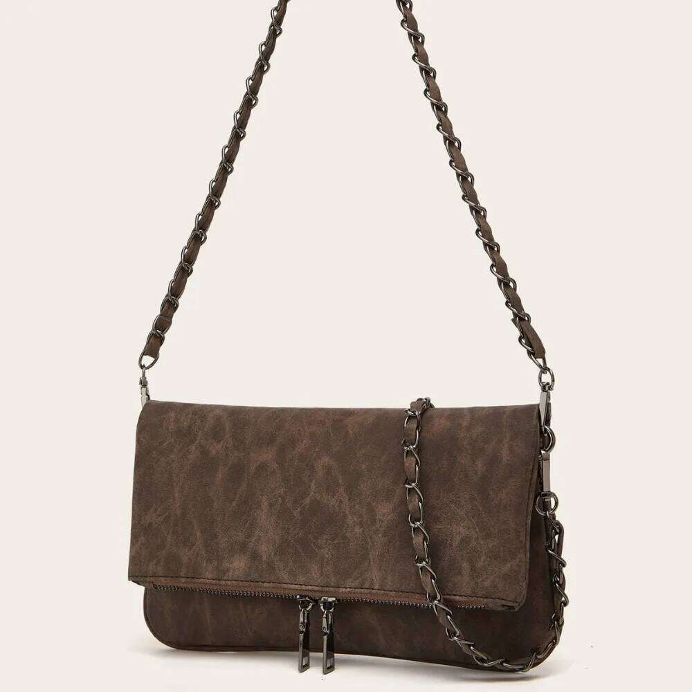 New Trendy Handbag for Women Retro Single Shoulder Crossbody Chain High-end and Niche Design Underarm Bag