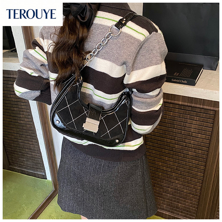 TEROUYE bag bag Autumn/Winter New French Underarm Bag Fashion Personality Trend Crescent Bag Women's Shoulder Bag