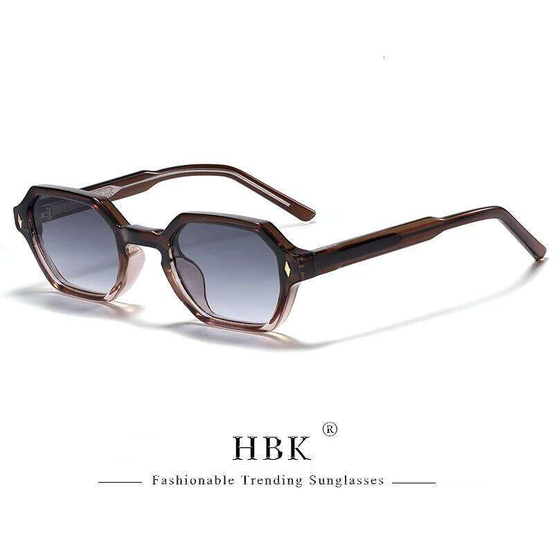 HBK Retro Polygonal Men Sunglasses Personalized Design Square Frame Sun for Women Parties Travel Holidays Glasses Z260127