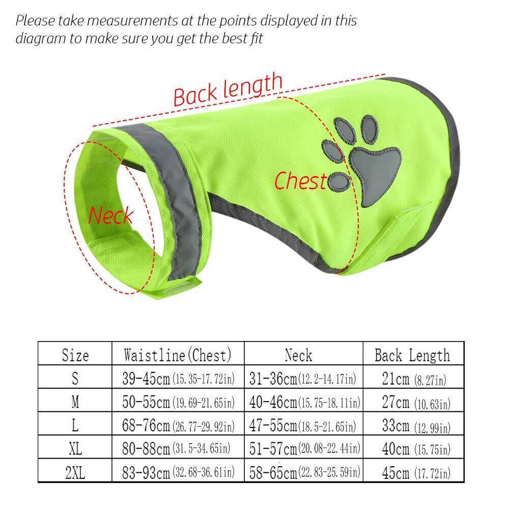 Reflective Outdoor Night Safety Vest Jacket High Visibility Fluorescent Dog Paw Coat Ventilate Cozy Pet Supplies XJ260127