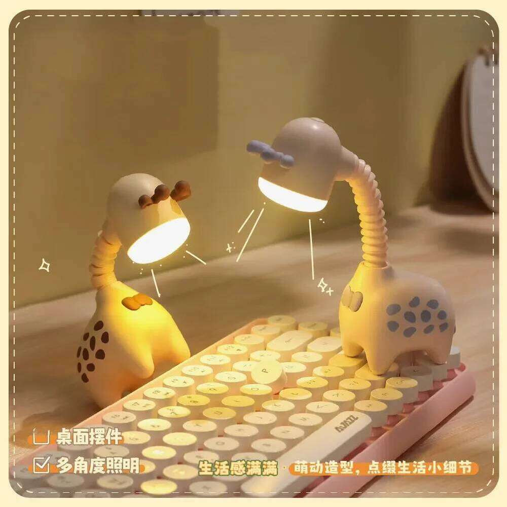 Cute Giraffe Shaped Night DIY Scalable Desk Lamp Led Table Light Mini Desktop Ornament Living Room Decor Kids Holiday Gift Z260127