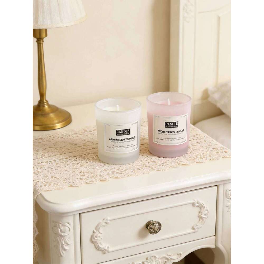 Coloured frosted glass scented candle, creative home fragrance gift, smokeless candle decoration Y260127