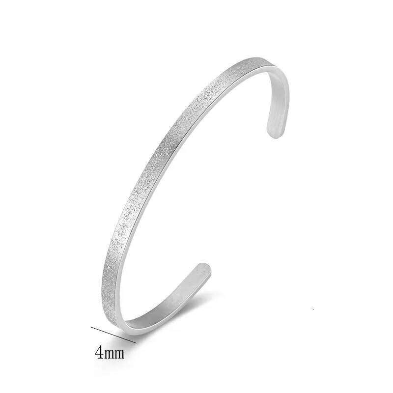 10/20/50pcs Custom Waterproof High Quality Multiple Colors Adjusted C-Shaped Stainless Steel Open Cuff Bangle For Men/Women XJ260127