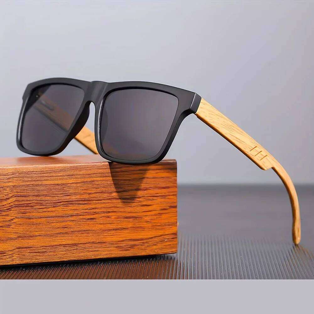 1/2pcs New Square Casual Sunglasses Wood Grain Spring Hinges UV400 Protection Unisex Outdoor Daily Eyewear Z260127