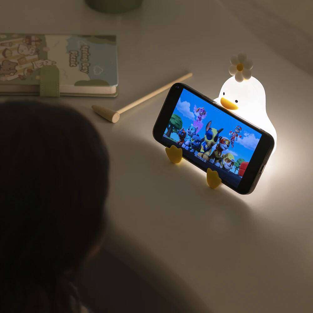 Cute Duck Led Night Light USB Rechargeable Nightlights Silicone Lamp Touch Switch Children Kid Bedroom Decoration Birthday Gift Z260127