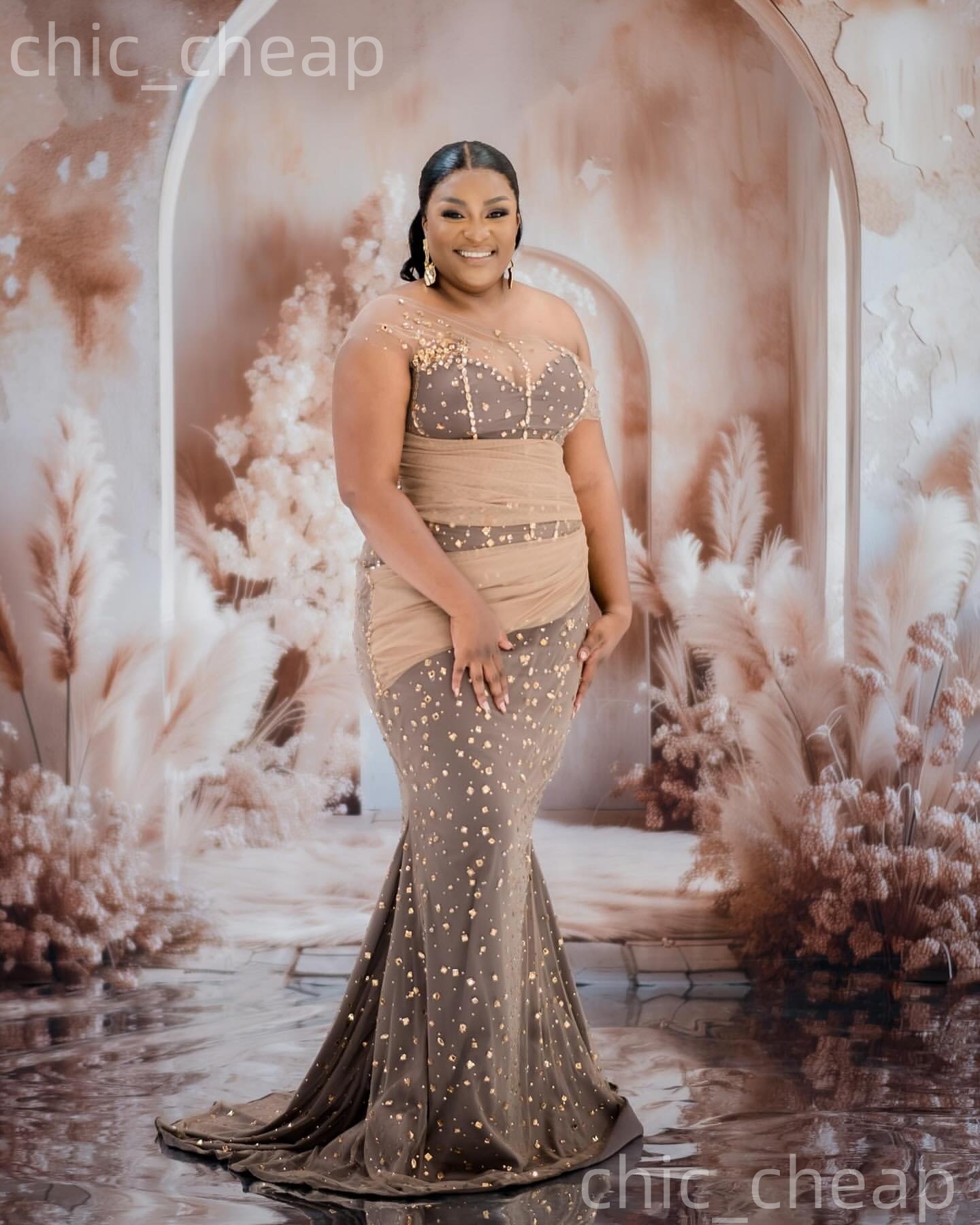 2026 Plus Size Mermaid Gray Mother Of Bride Dresses One Shoulder Crystals Evening Party Mama's Dress Vintage 50's Birthday Wedding Guest Gro