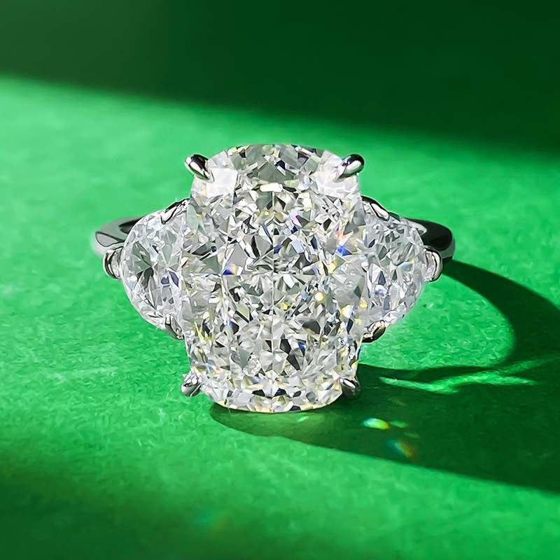 Longlong Gold Jewelry New S925 Silver 913 White G Color Egg High Carbon Diamond Ring Fashion Simple Ring 241216