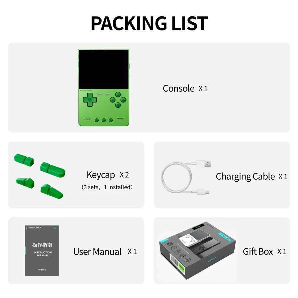 Trimui Brick Hammer Handheld Console 3.2 Inch 1024*768 IPS Screen 3000mAh Metal Open Source Retro Game Machine Gifts 26W0127