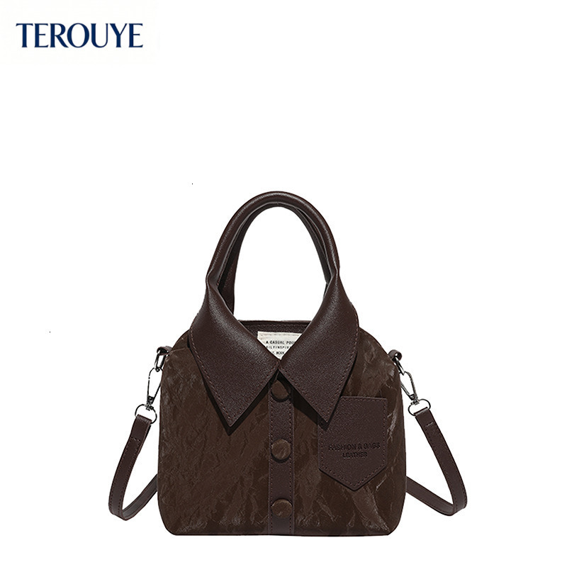 TEROUYE Korean style niche personalized design women's handbag autumn and winter new fashion casual shirt bag simple fashion handbag luxury