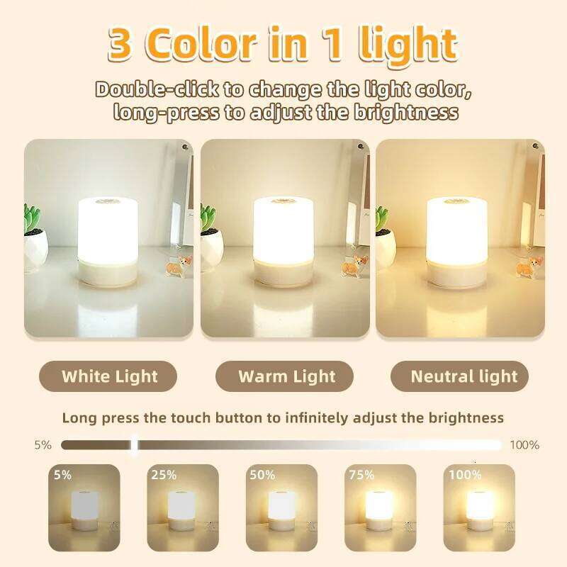Touch USB LED Lamp With Switch Rechargeable Three Colors Lights For Kitchen Hallway Closet Bedroom Home Night Light Z260127