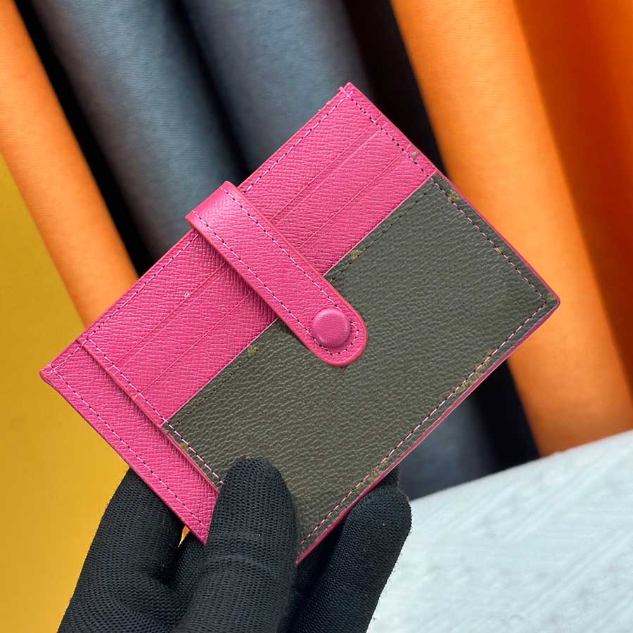 Coin wallet woman cardholder double sided designer bag button strap card holder credit card holder coin purse buckle wallet L66532