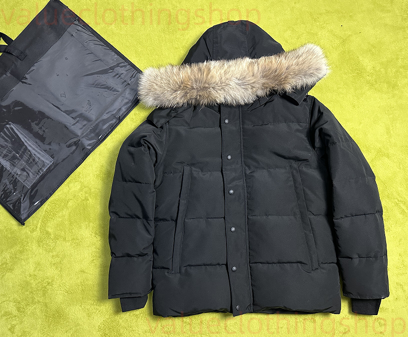 Down Jackets Canadian Mens Parka Winter Waterproof Cloth Men Wolf Fur Wyndham Jacket Hooded Fourrure Outwear Raccoon Furs Warm Coat