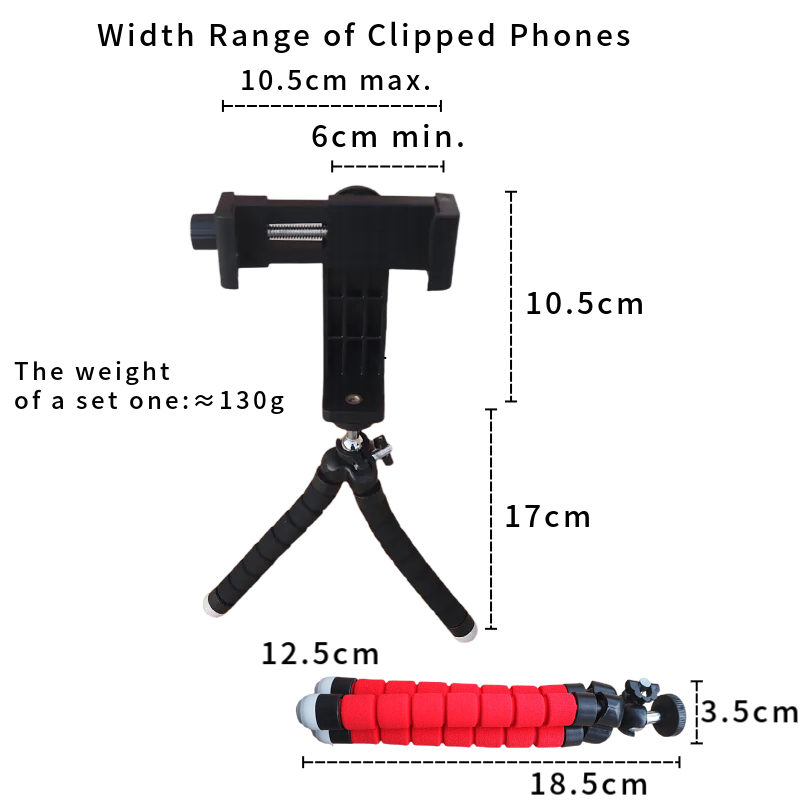Mobile Phone Tripod Flexible Sponge Tablet Stand Holder with Rotating Clip and Wireless Remote For Smartphone Vlogging Travel Live Small Camera Record