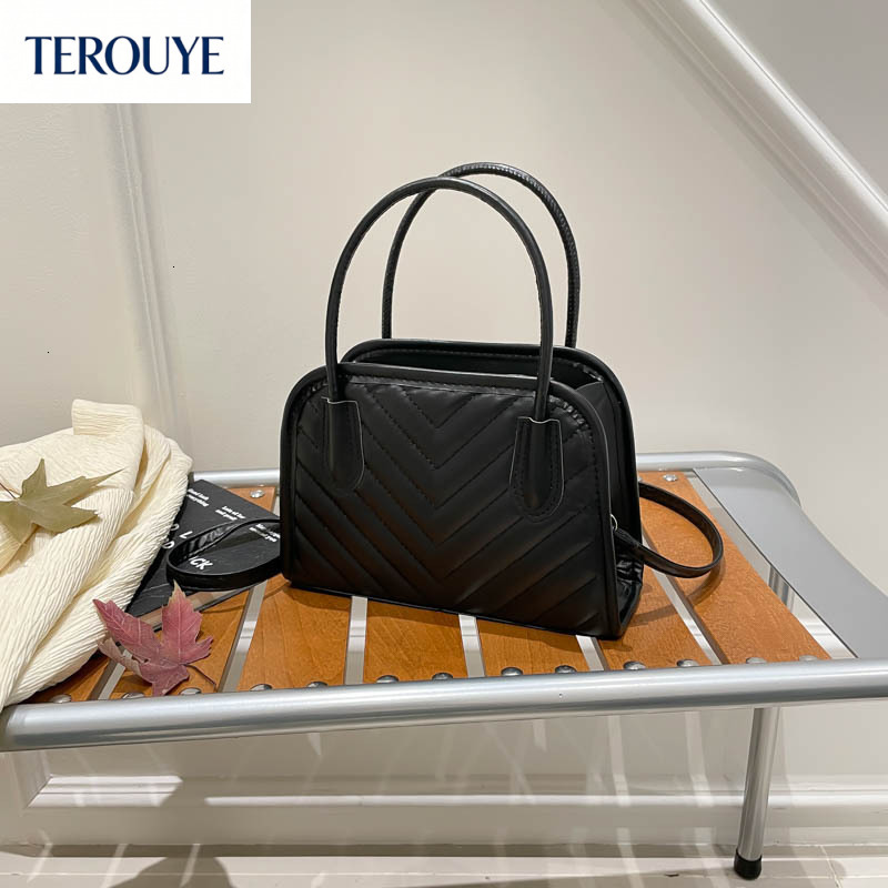 TEROUYE Korean style niche embossed design fashionable women's handbag autumn and winter new casual diamond grid texture style shoulder bag luxur