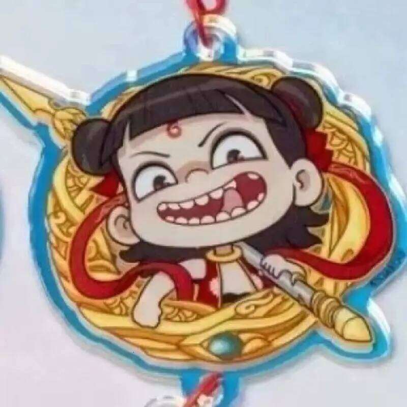 Nezha: Devil Boy Disturbs the Sea II Cartoon Star Bell Keychain - Motorcycle Accessories Decoration, Cute Anime KeyRing Gift S260126