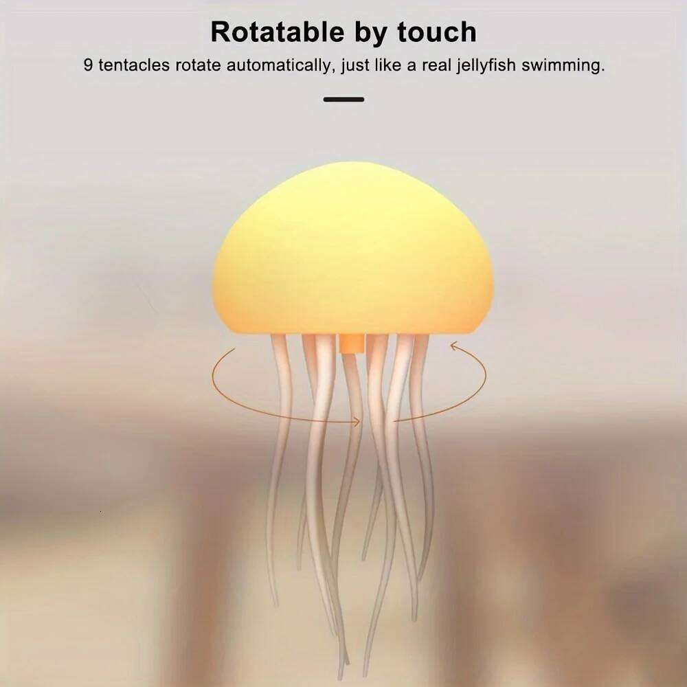 Modern Table Cartoon Dancing Jellyfish Bedside Lamp Adjustable Color LED Night Light Birthday Gift for Kids New Z260127