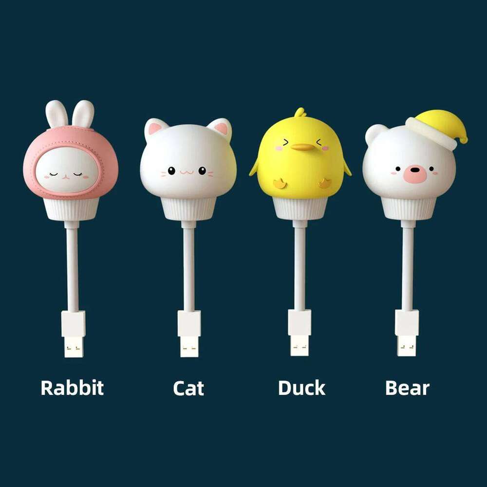 USB LED Children Night Light Bear Bunny Duck Cat Decorative for Baby s Bedroom Headboard Remote Controlled Cute Cartoon Lamp Z260127