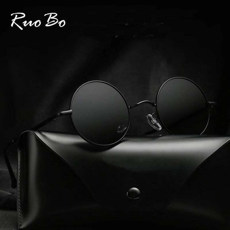 RUOBO Retro Polarized Round Metal Frame Sunglasses Eyewear For Men and Women Driving Fishing Brand Sun Glasses UV400 Z260127
