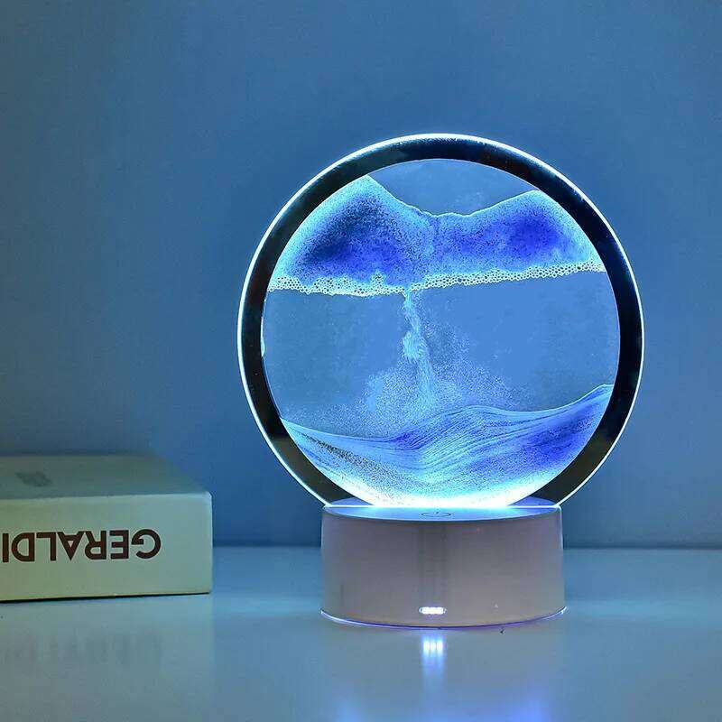 Internet Celebrity Atmosphere Creative Quicksand Ornament Hourglass Sand Painting 3d Night Lamp Table Bedside Bedroom Z260127