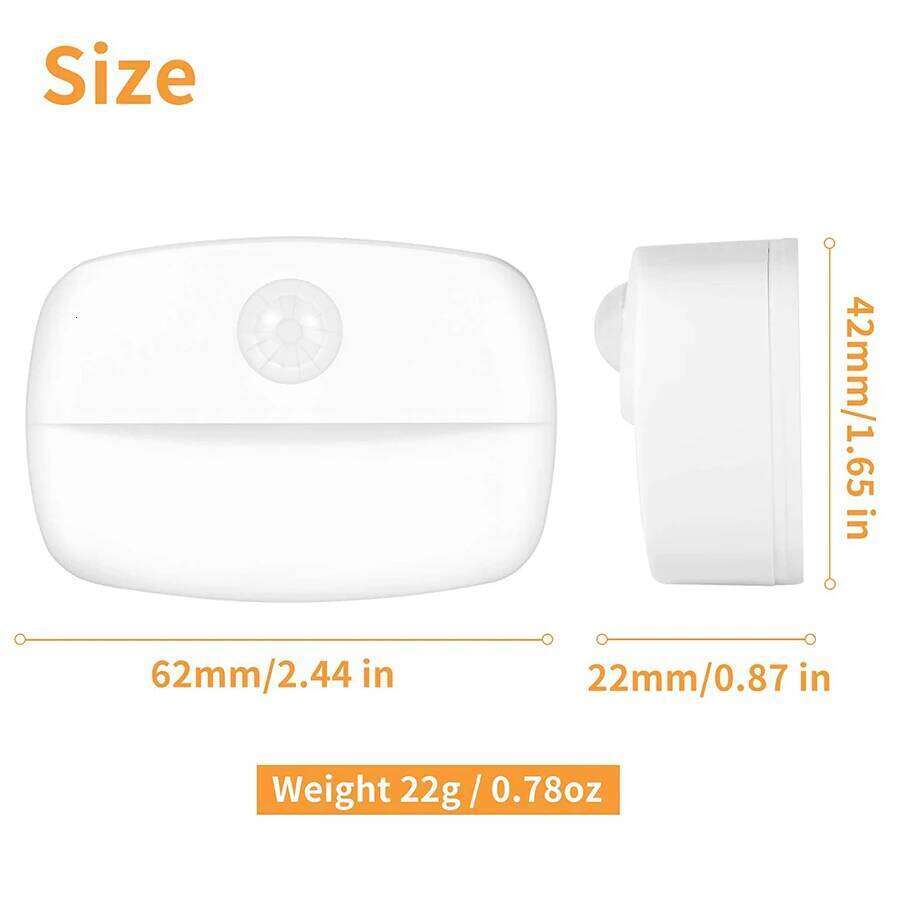 Motion Sensor Indoor LED Night Light Stick on Nightlight Battery Operated Lights for Hallway Stair Bathroom Closet Bedroom Z260127